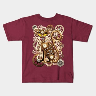 Steampunk Cat Vintage Style Kids T-Shirt